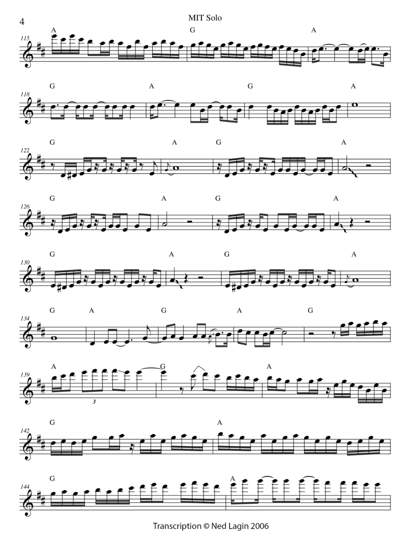 Jerry Garcia guitar solo transcription Page 4 - Photo © Ned Lagin
