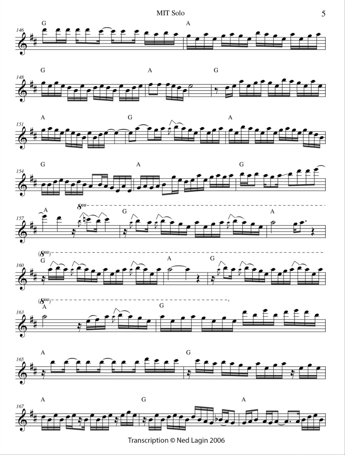 Jerry Garcia guitar solo transcription Page 5 - Photo © Ned Lagin