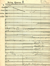 String quartet score image 1 - photo by Ned Lagin